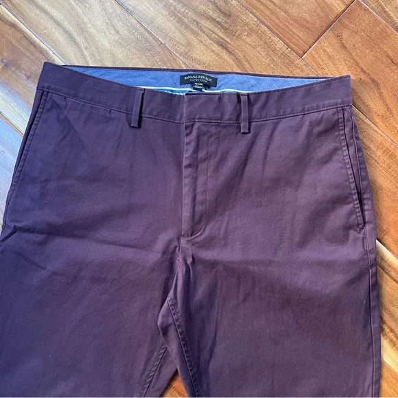 Banana Republic Men’s Fulton Chino Skinny Fit Cotton Burgundy Pants - Picture 4 of 10